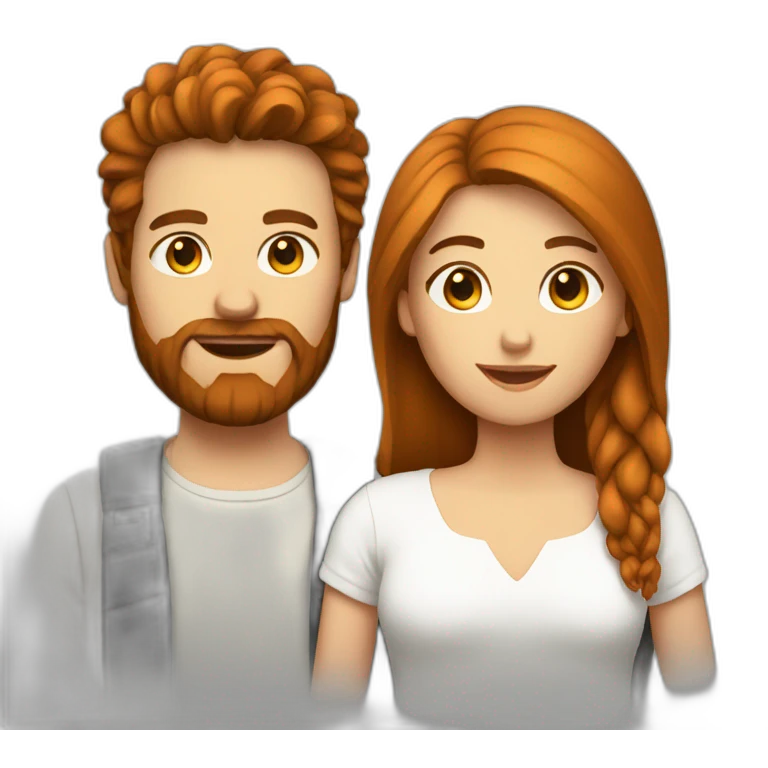 readhead girl and man with beard emoji