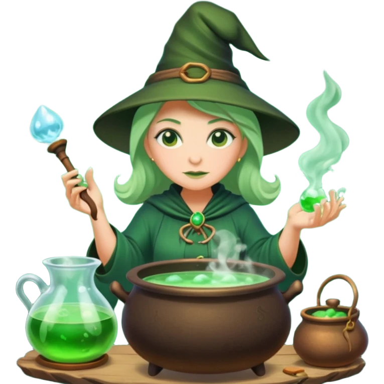 green witch cooking potion emoji