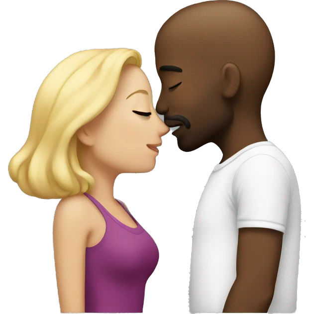 White couple kissing emoji
