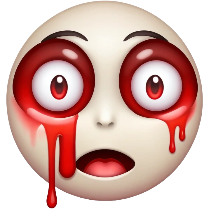 Emoji of drooling with bloodshot eyes staring emoji