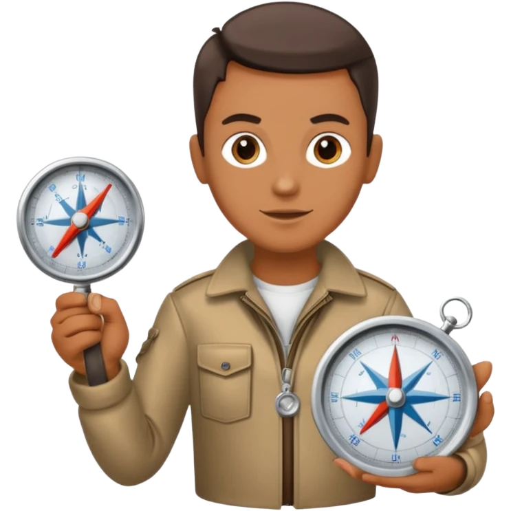 Magalhães with compas and knife emoji