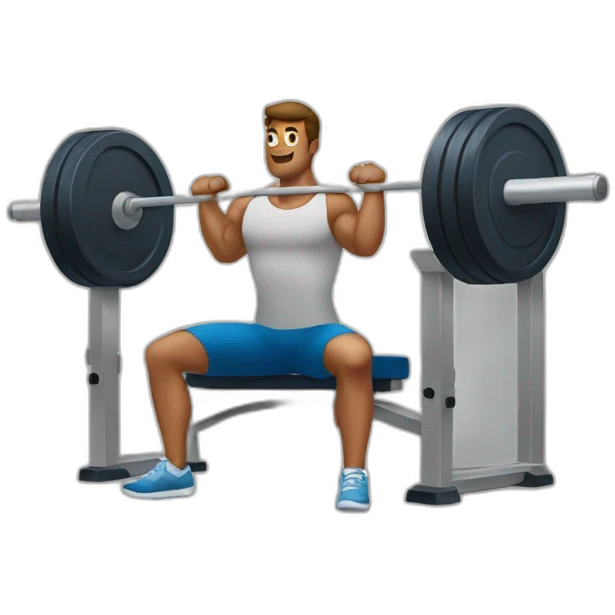 Man bench pressing emoji
