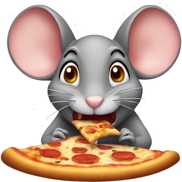mouse eating pizza emoji