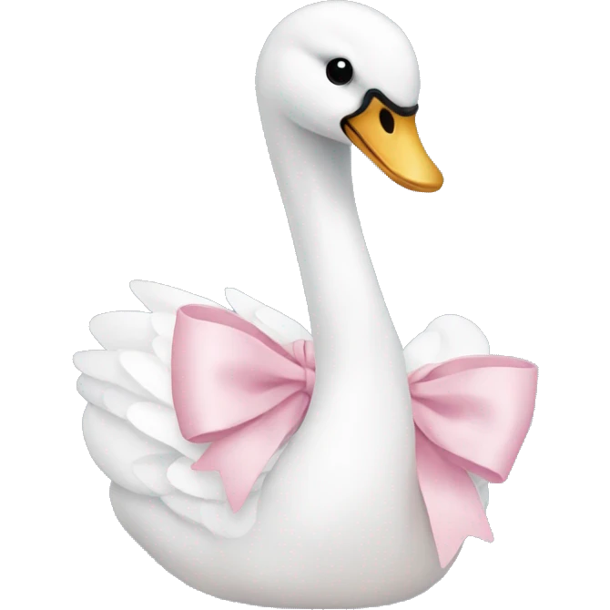swan with light pink bow emoji