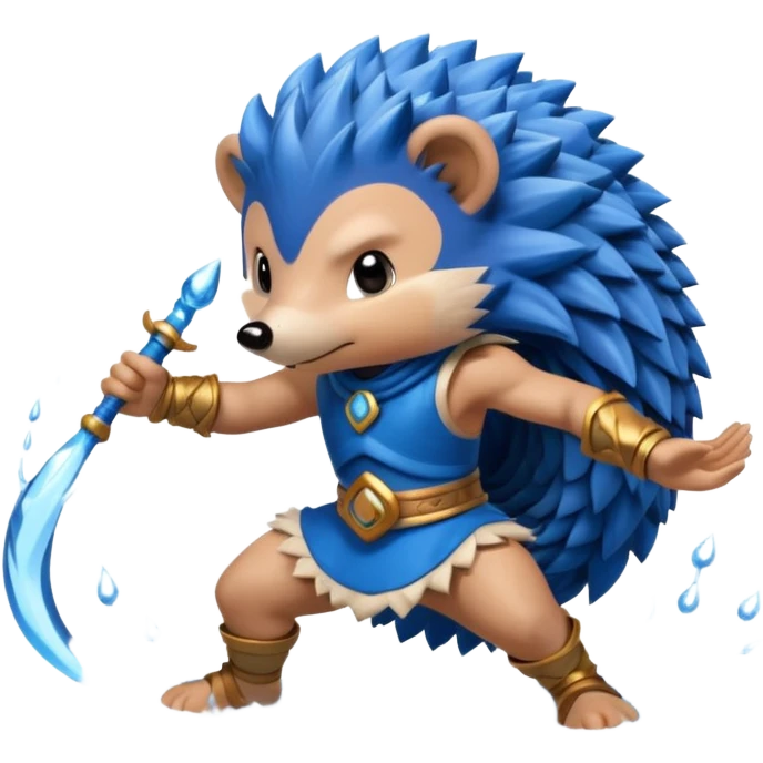 water bending hedgehog warrior water in air emoji