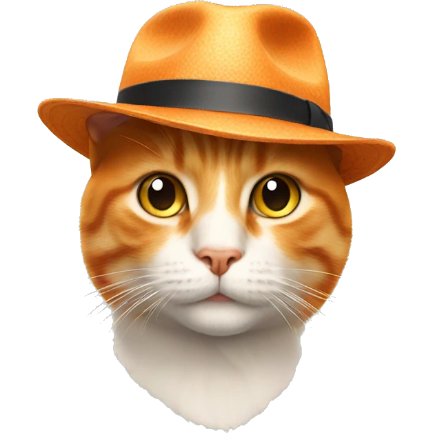 Orange Cat with fedora hat emoji