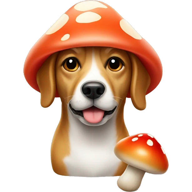 Dog with a mushroom emoji