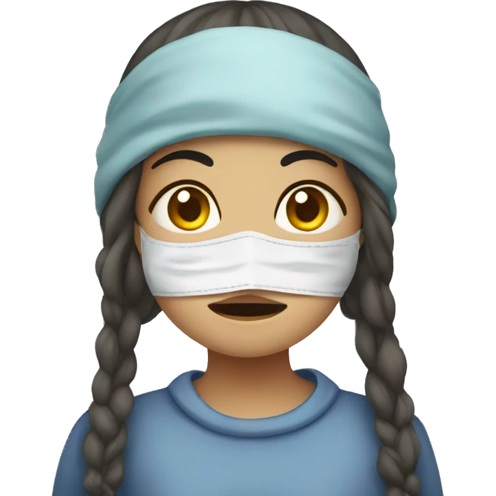 A sick girl have mask  emoji