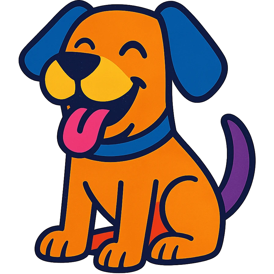happy dog in vibrant toon style emoji