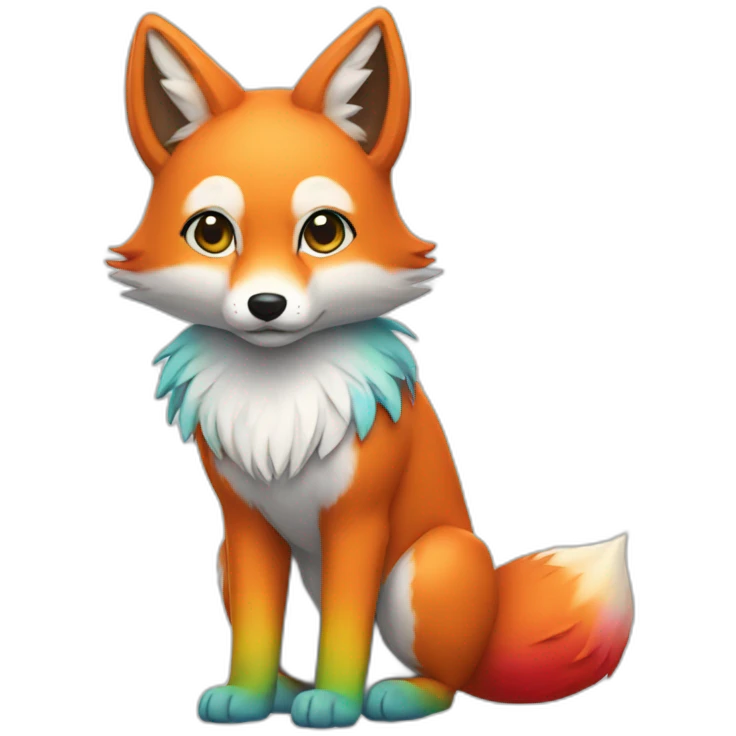 Rainbow Fox Full Body emoji