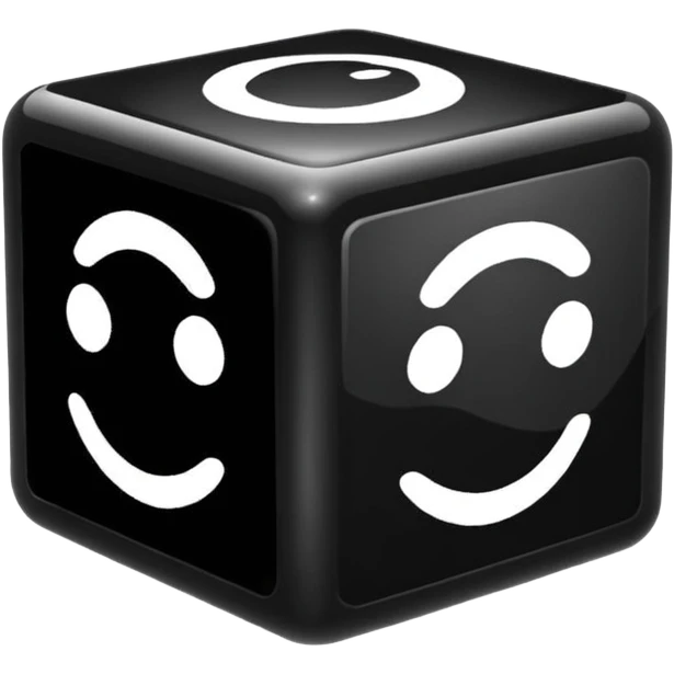 black cube in glass style emoji
