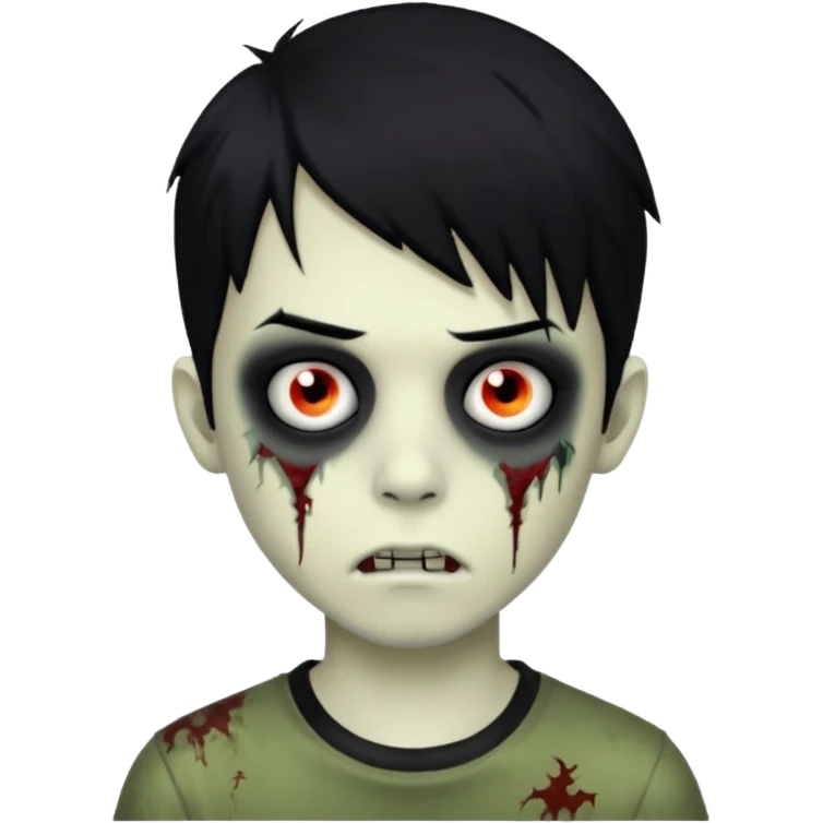 boy zombie with black hair emo emoji