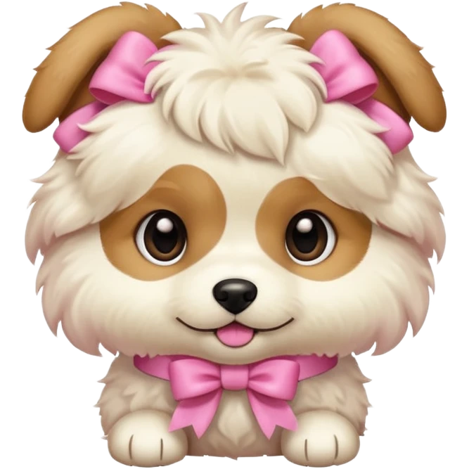 Puppy with pink bows emoji