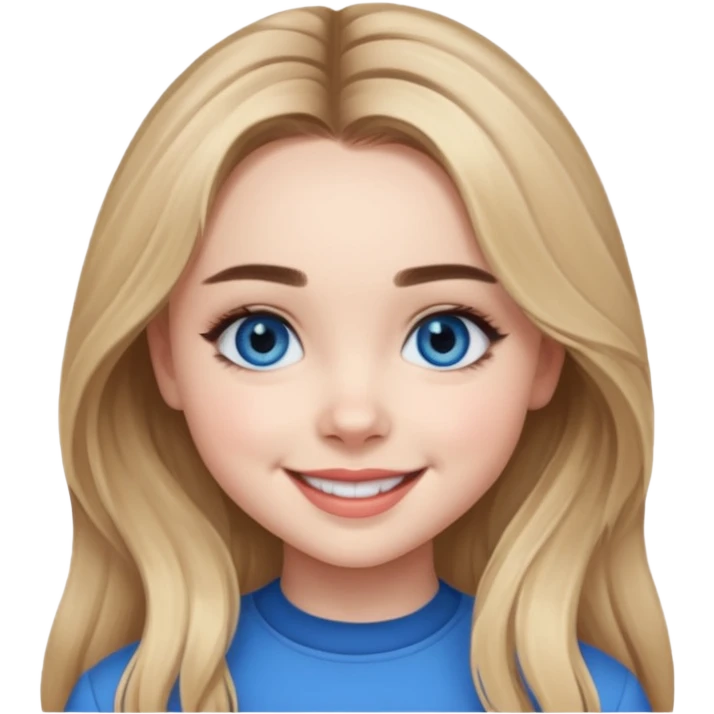 Sabrina Carpenter with blue eyes emoji