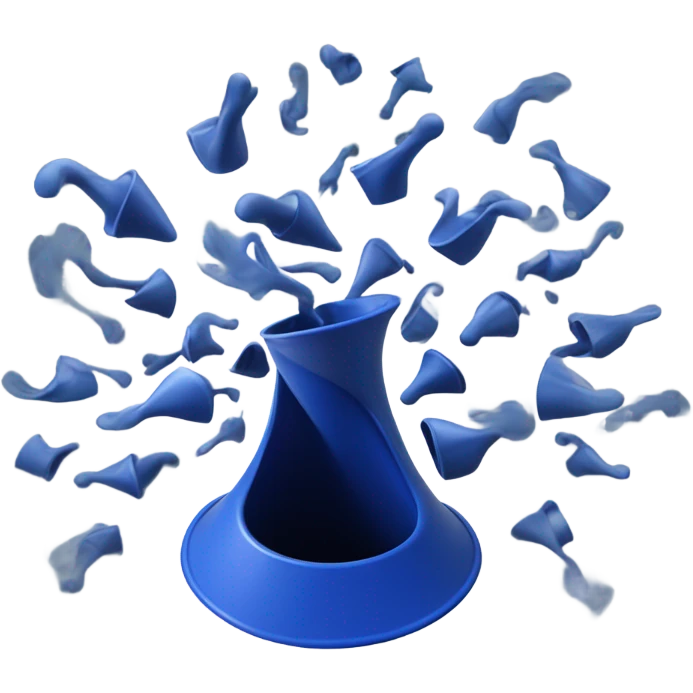 People are being sucked into a dark blue funnel emoji