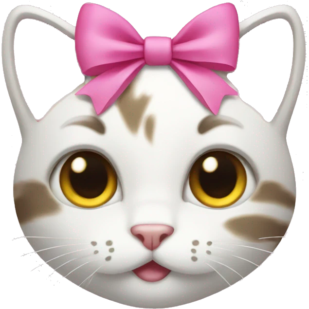 kitty with pink bow emoji