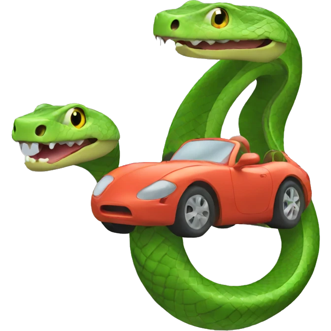 Snake driving a car emoji