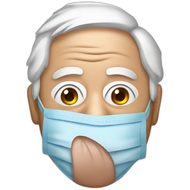 bernie sanders with mouth mask emoji
