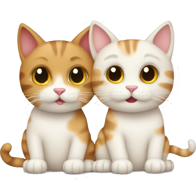 Two cats in love  emoji