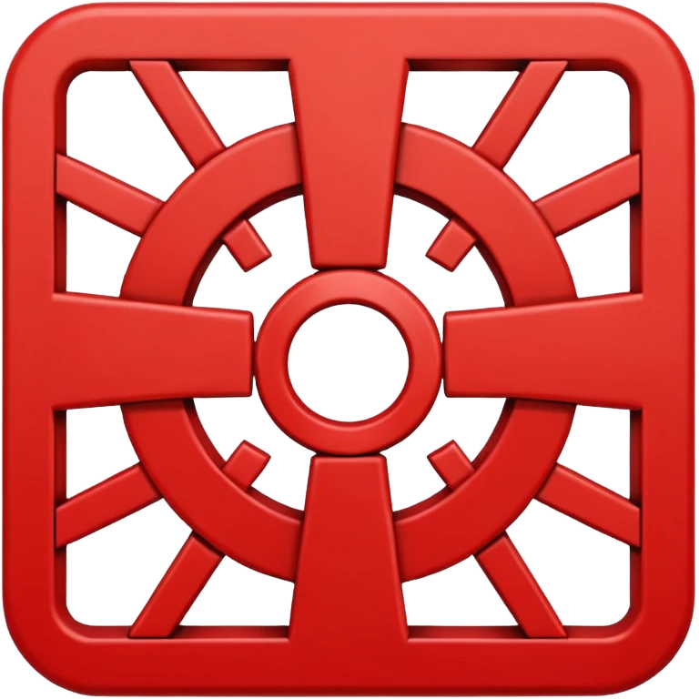 simplified iconic Chakana Andean cross red color emoji