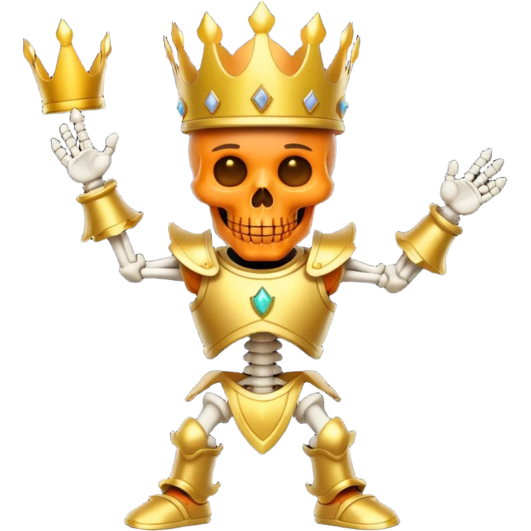 creame un emote de la skin Inferno Skeleton Balvin de fortnite, es naranja la skin emoji
