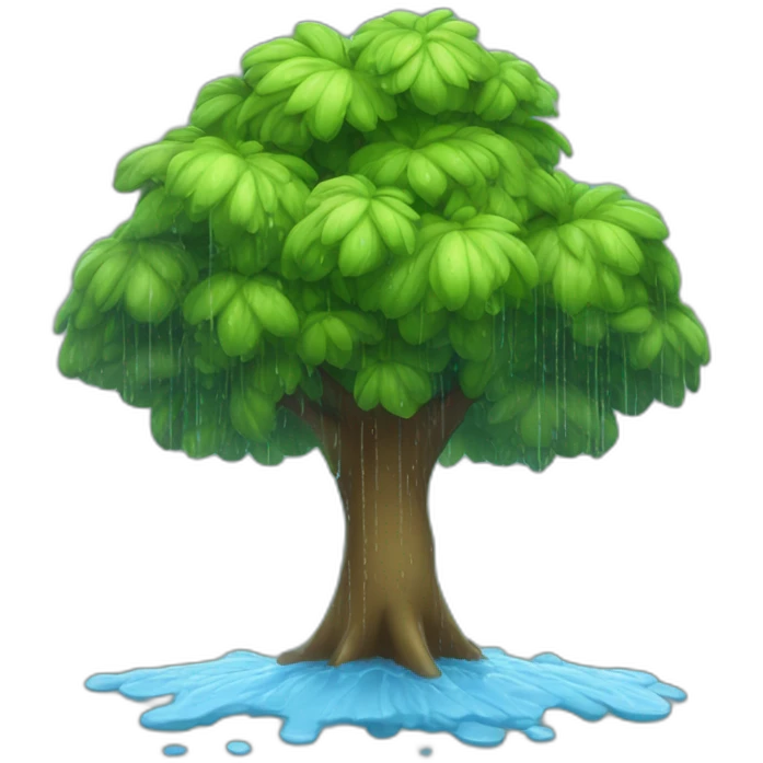 Arbre avec pluie emoji