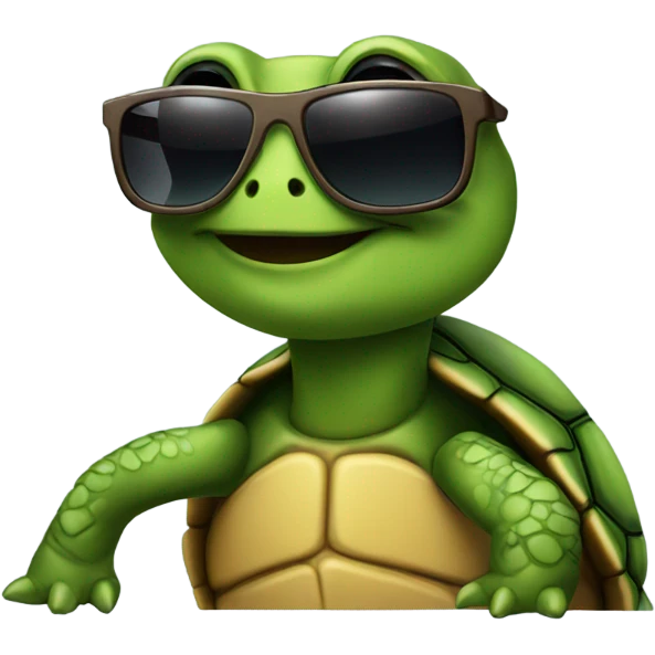 Turtle with sunglasses emoji