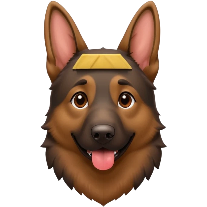 cartoon style dark German Shepherd dog with its long tongue hanging out  emoji