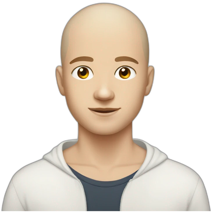 21 year old white guy with shaved head emoji
