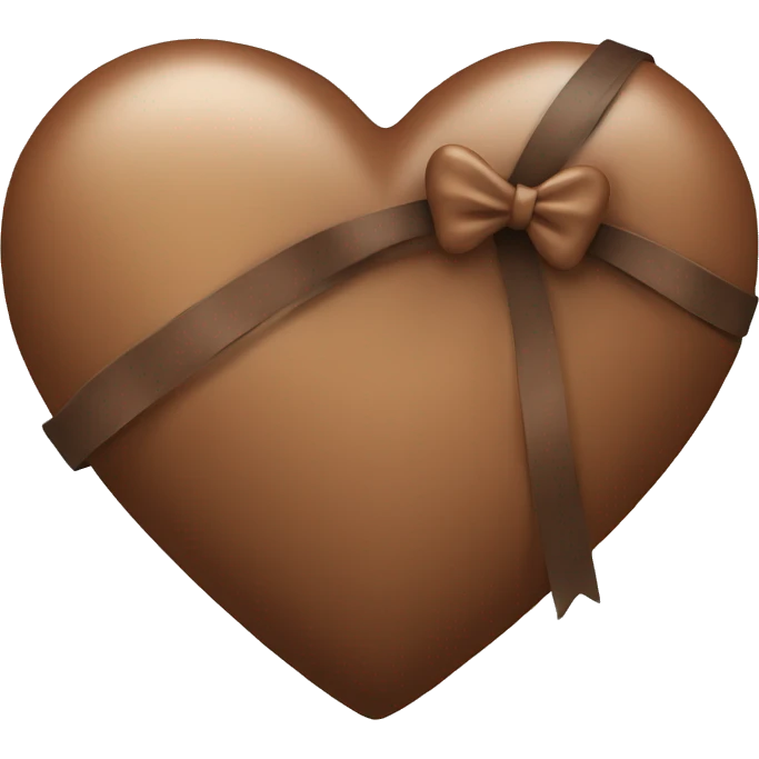 Brown heart with bow emoji