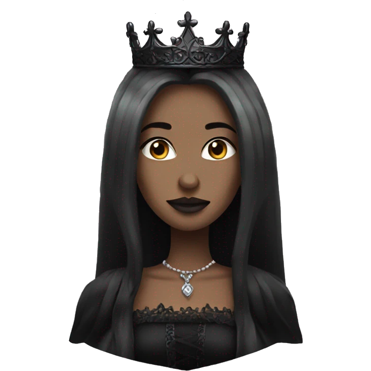 gothic queen with black crown emoji