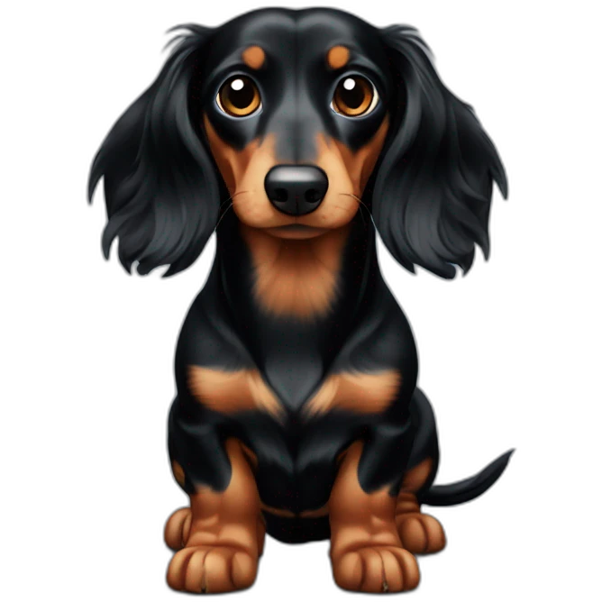 Black long haired dachshund emoji