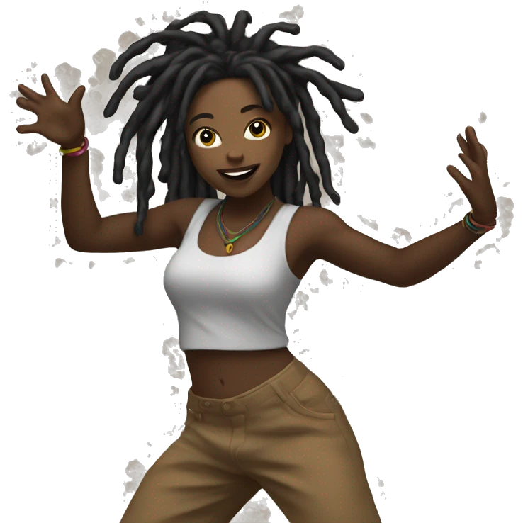 BLACK GIRL WITH DREADS DANCING emoji