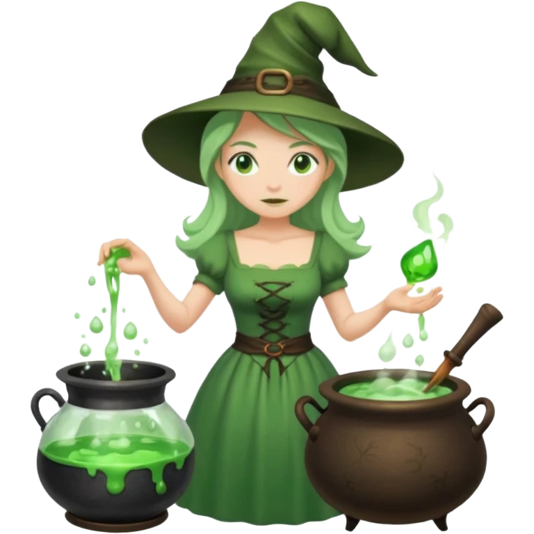 green witch cooking potion emoji