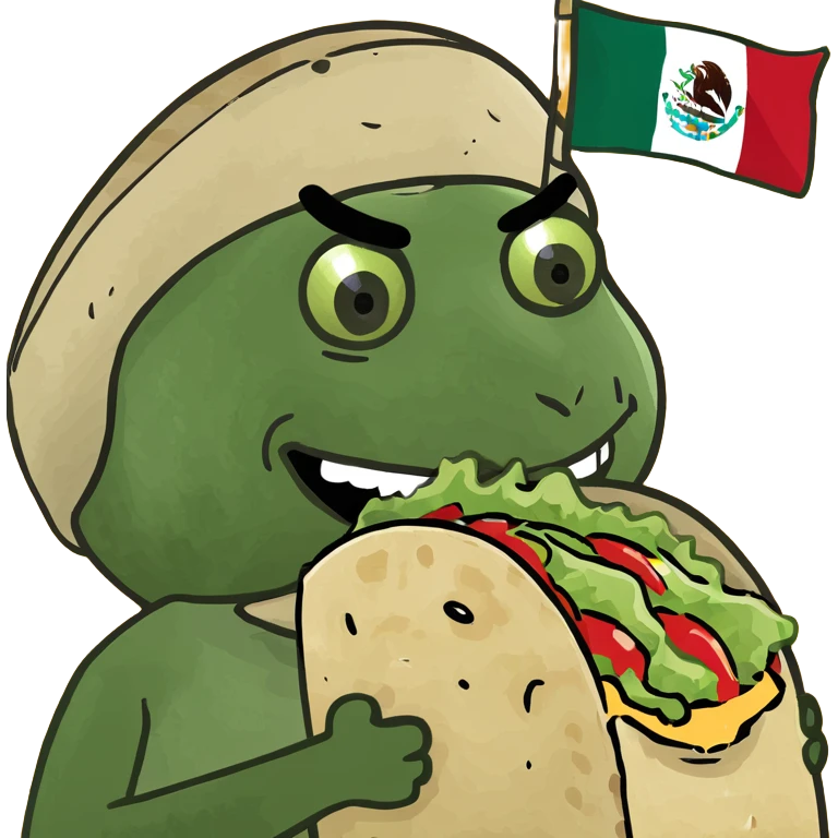 Mexican holding a taco with a mexico flag emoji