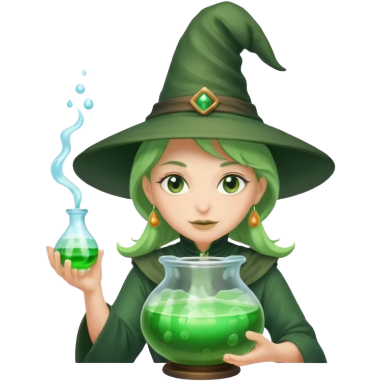 green witch cooking potion emoji