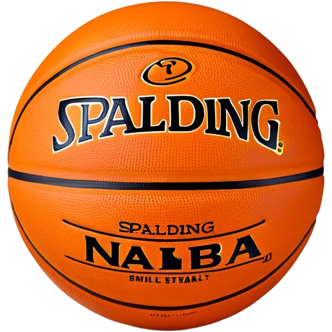 minimalist orange Spalding basketball with simple NBA logo, few colorful lines, clean design emoji
