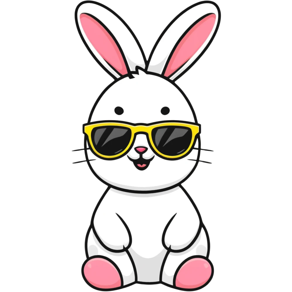 Cool easter bunny with sunglasses emoji