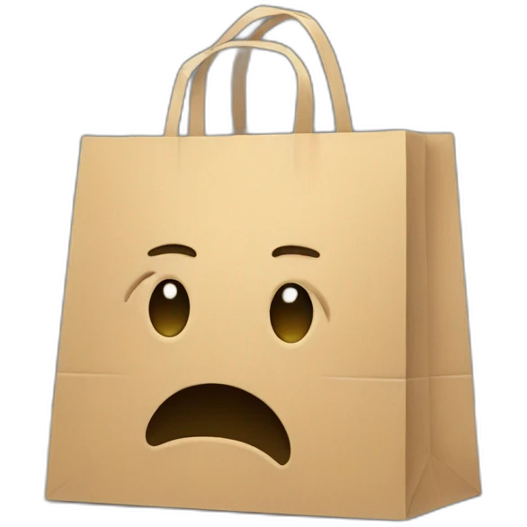 shopping bag sad emoji