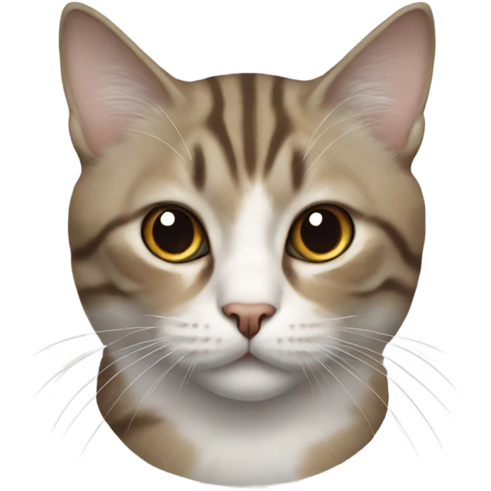 Realistic cat with beige brown and gray laying  emoji