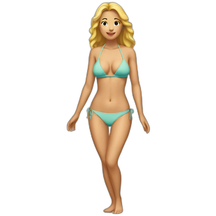 soft-fit Caucasian woman bikini (beach body) bed emoji