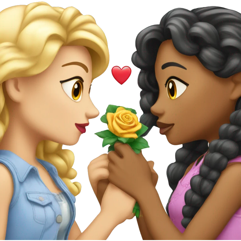 Rosa and bella kissing toys emoji