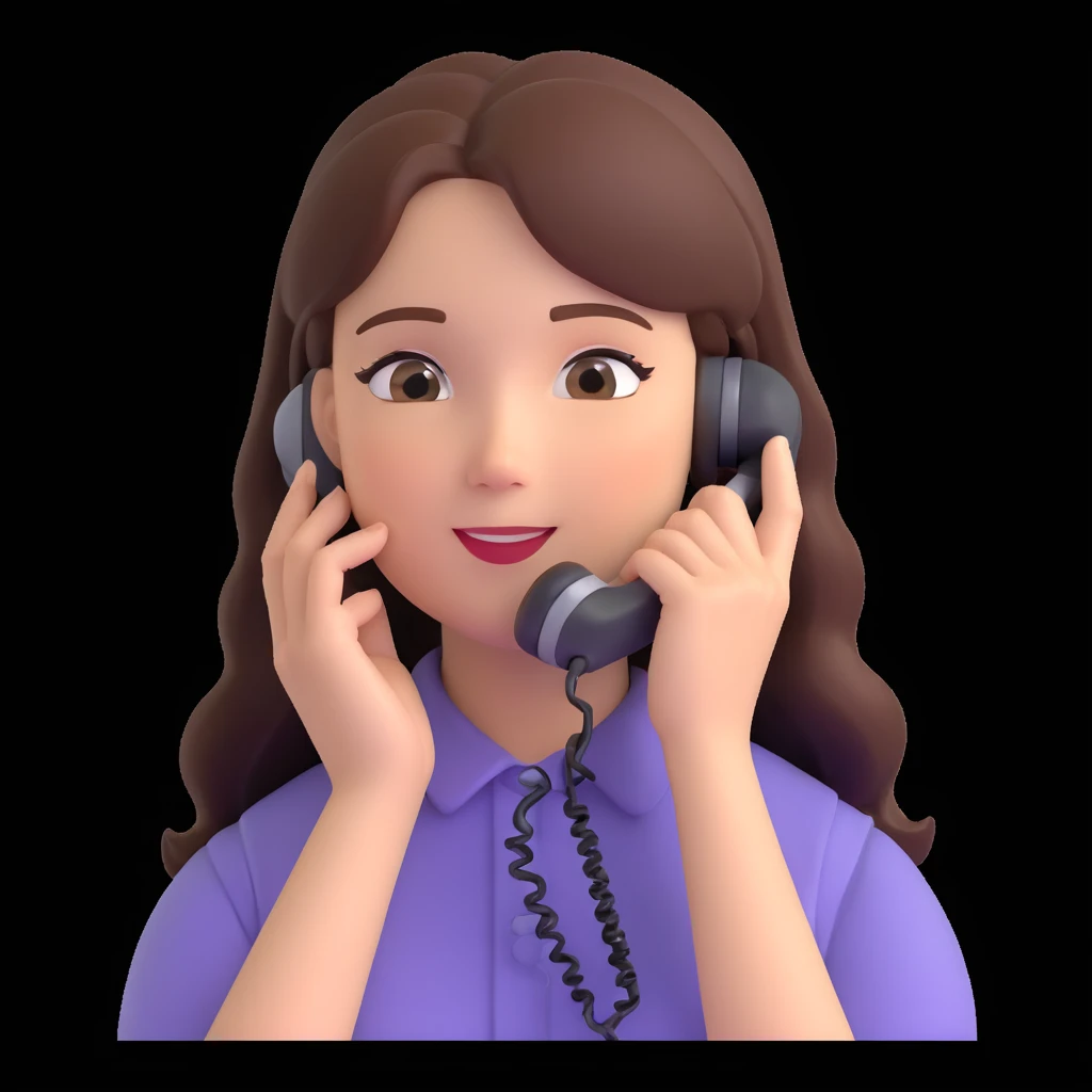 girl talking on phone, close up pose emoji