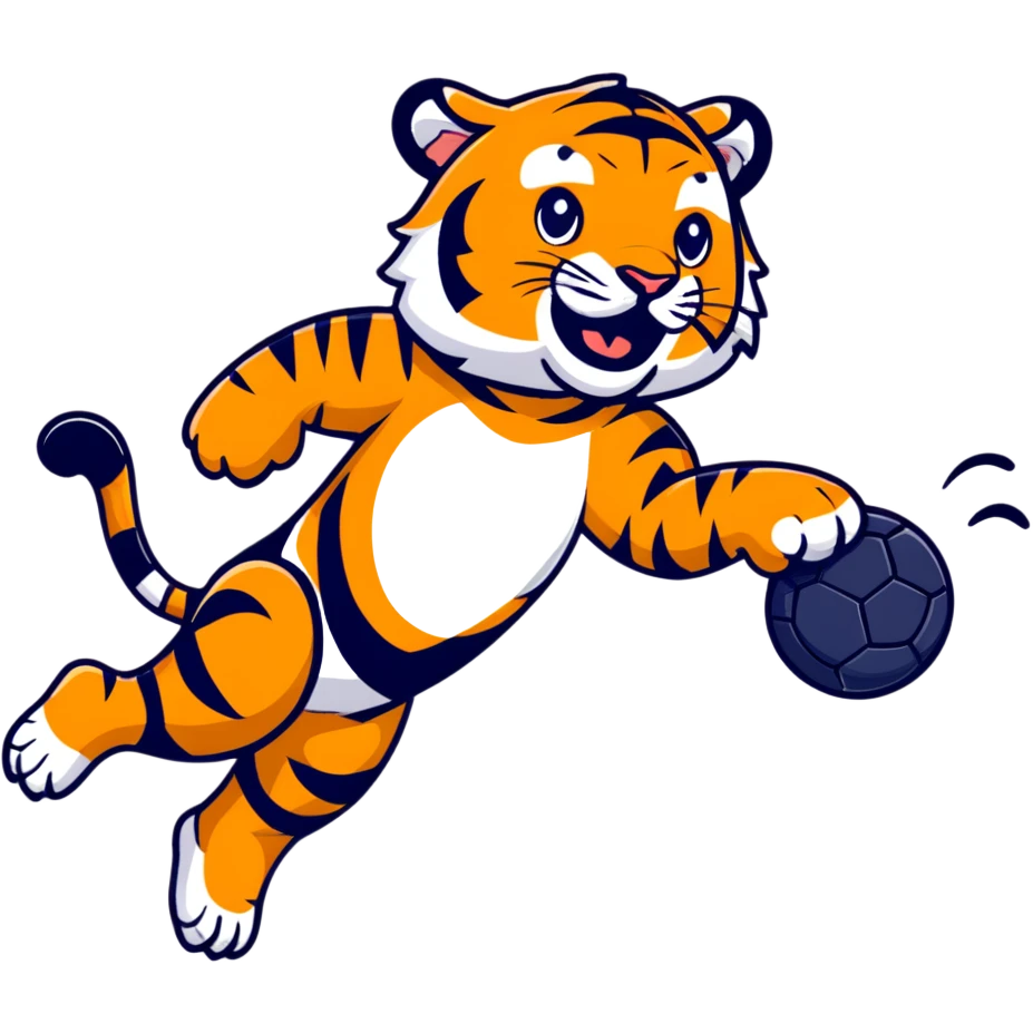 Bengal tiger playing football in Cincinnati emoji