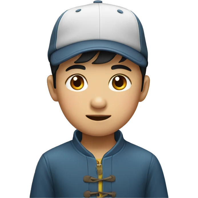 chinese little boy wearing cap emoji