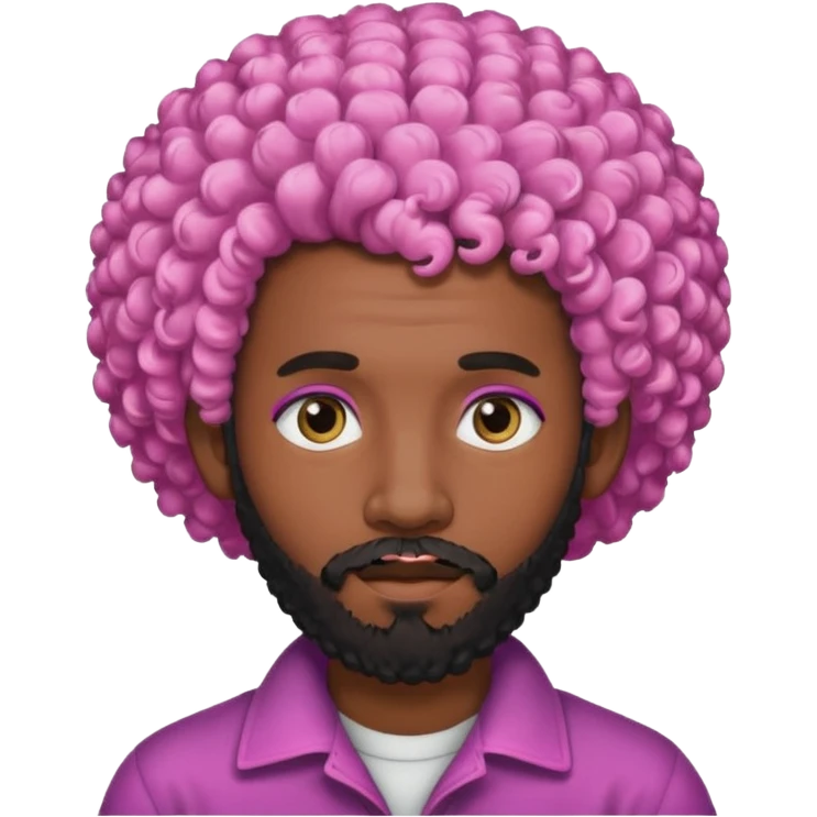 pink haired afro-curly bearded man emoji