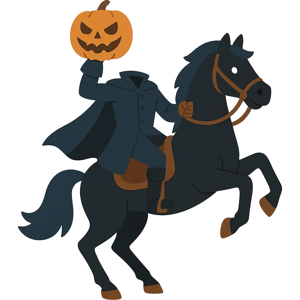 flat toon style headless horseman emoji