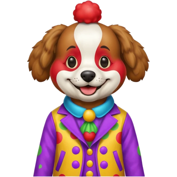 Dog clown, jacket emoji