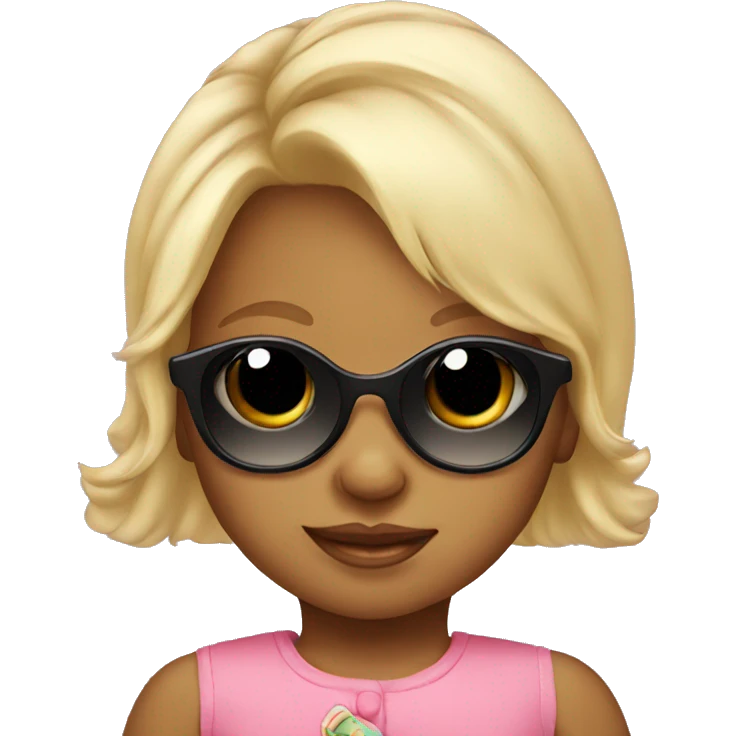 Blonde baby girl with Sunglasses  emoji