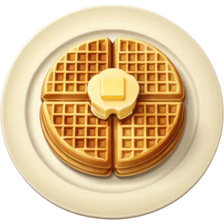 create a waffle on a plate with butter emoji emoji